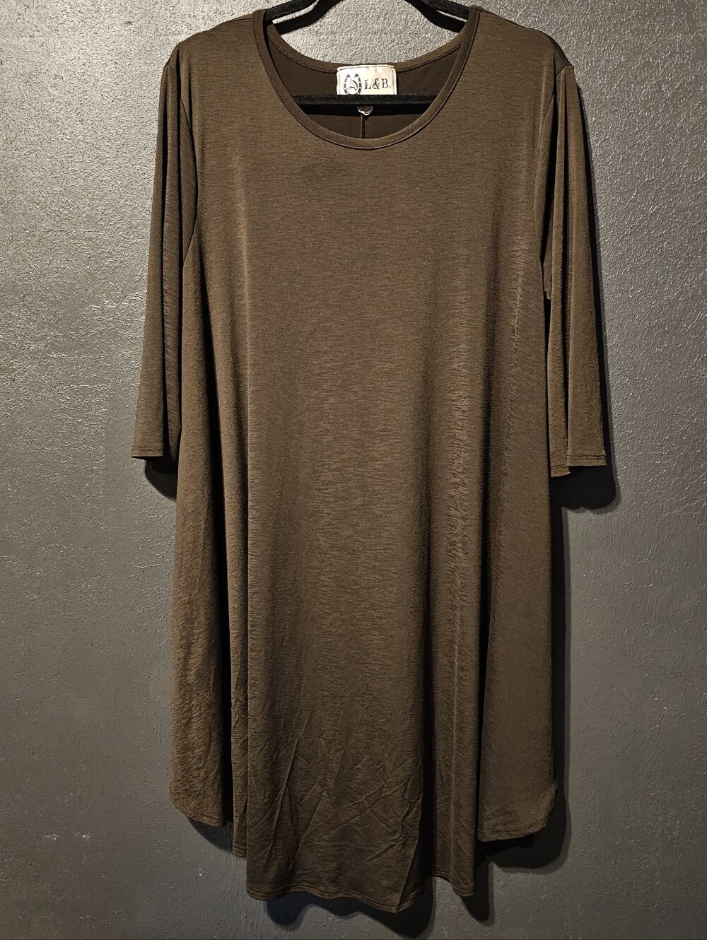 L&B Women’s Dark Brown Flowy Fit Dress With Pockets Size L